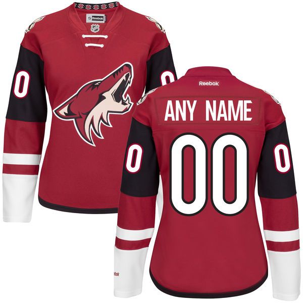 Women Arizona Coyotes Maroon Premier Home Custom NHL Jersey->women nhl jersey->Women Jersey